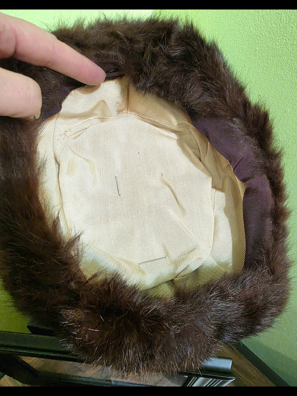 50s Mink Fur Pillbox Hat